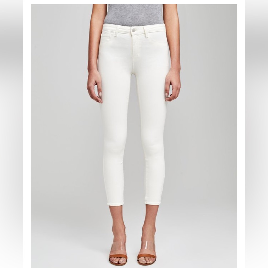 L’agence Margot High Rise White Skinny Jean Cropped Size 24